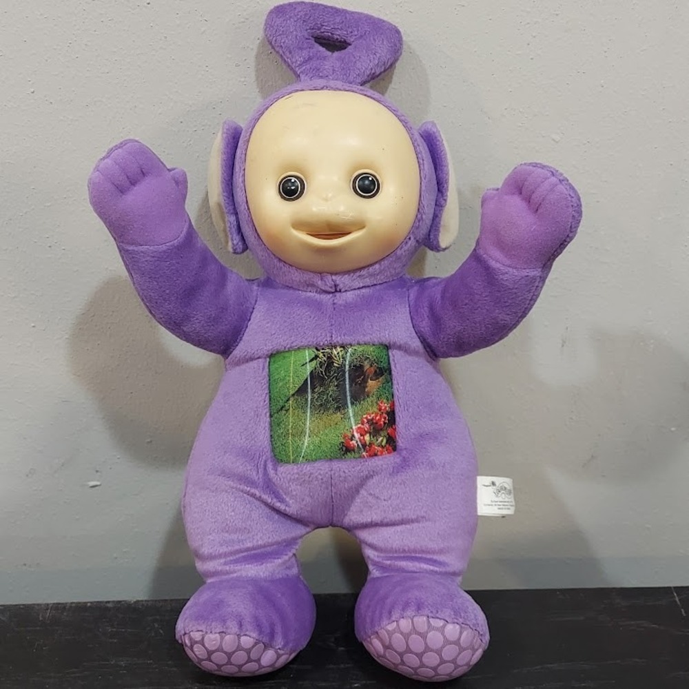 Vintage 2003 Teletubbies Tinky Winky Purple Plush 12" Play Along  Screen